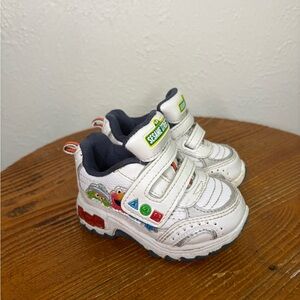 Vintage Sesame Street Kids White and Blue Sneakers